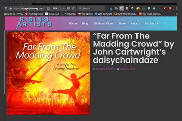 Screen grab image of article showing artwork and headline