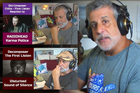 Image of Geegz with sub images of first listens to Radiohead and Disturbed